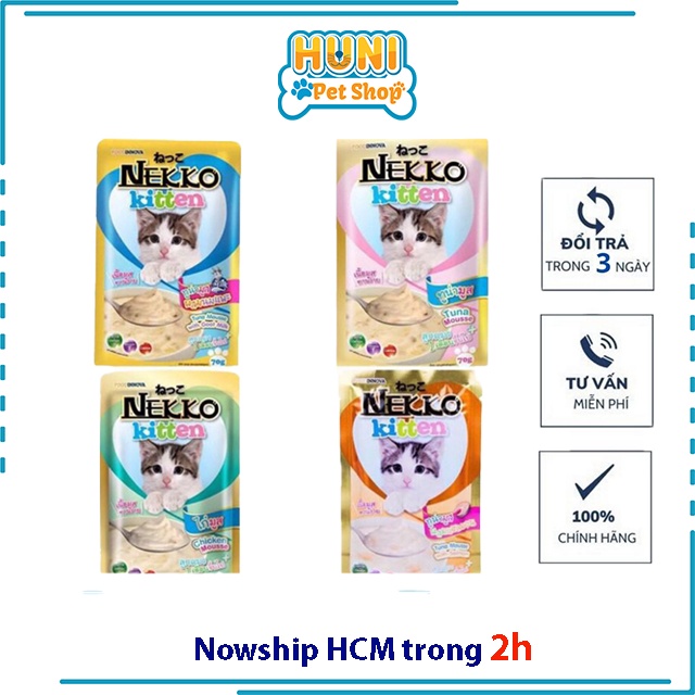 Pate mèo con NEKKO KITTEN, gói 70g - Thức ăn cho mèo Huni Petshop