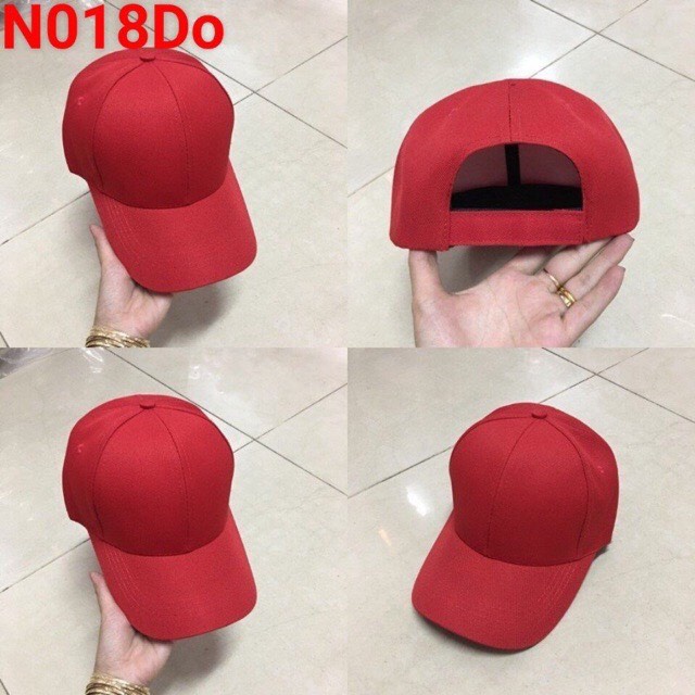 Mũ lưỡi trai nón kết nam nữ Trơn nhiều màu thiết kế dán tăng giảm phía sau thích hợp mọi độ tuổi