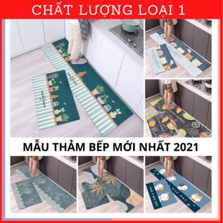 Bộ 2 thảm bếp 3d hình chữ nhật - thảm chân chống trượt thấm hút - trang trí nhà cửa