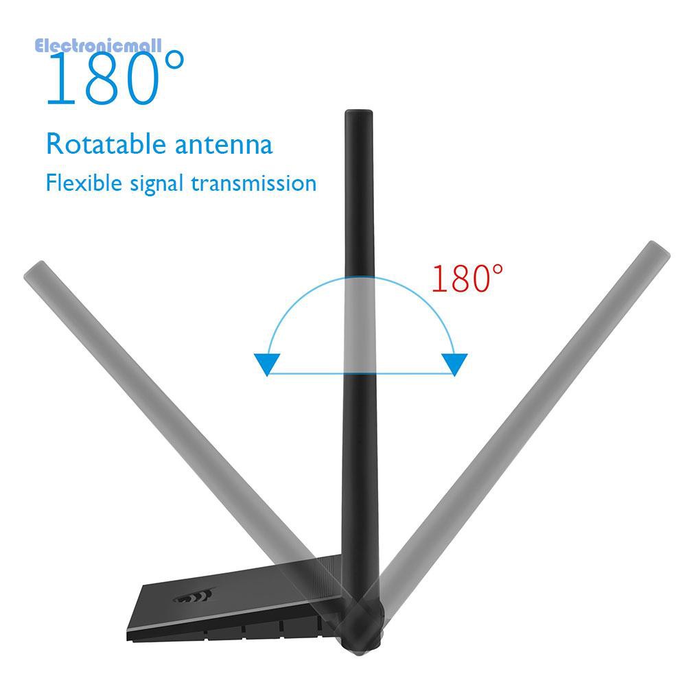 ElectronicMall01 6B60 1300M Wireless Network Card Adapter 2.4GHz 5.8GHz WiFi Receiver Dongle