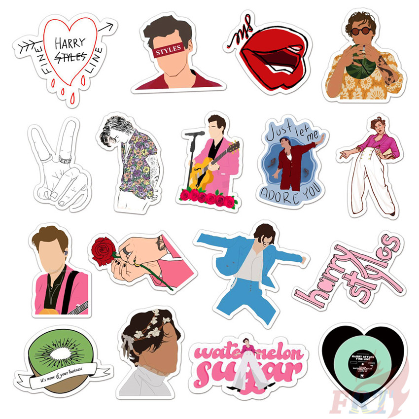 Bộ 50 miếng dán hình thành viên nhóm nhạc One Direction Harry Styles series 05 trang trí thời trang DIY