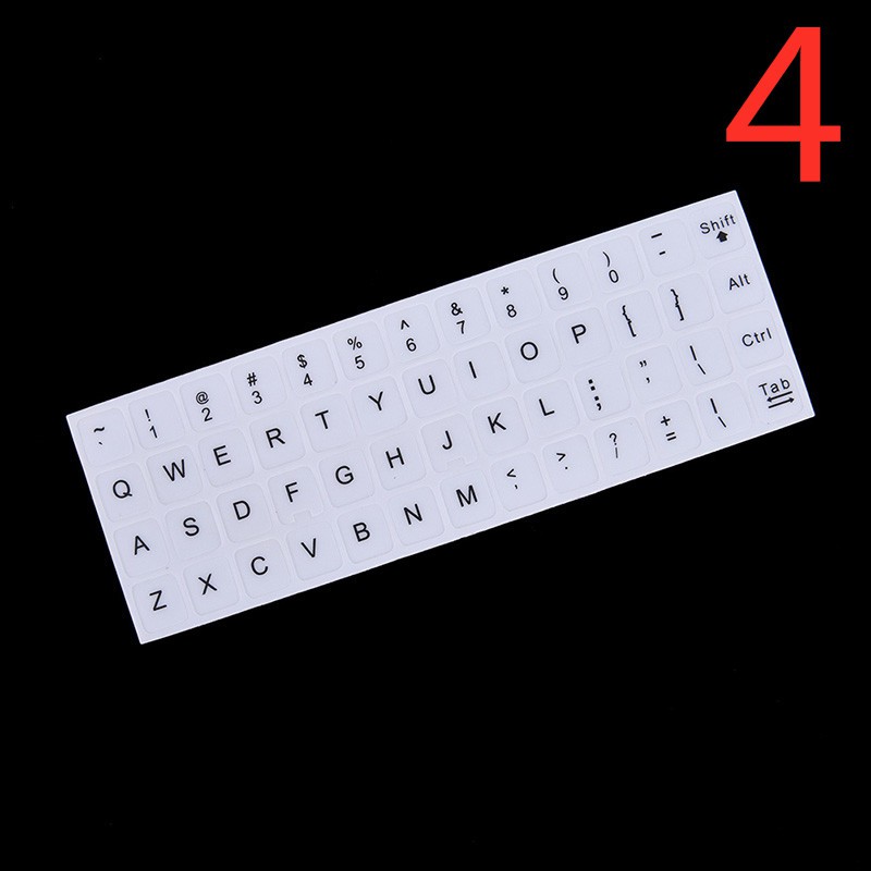 Miếng Dán Thay Thế Bàn Phím Tiếng Anh Màu Trắng Đen Cho Bất Kỳ PC