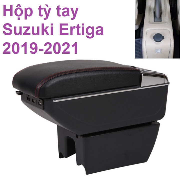 Hộp tỳ tay ô tô cao cấp dành cho xe Suzuki Ertiga đời 2019 - 2021 (Màu Đen)