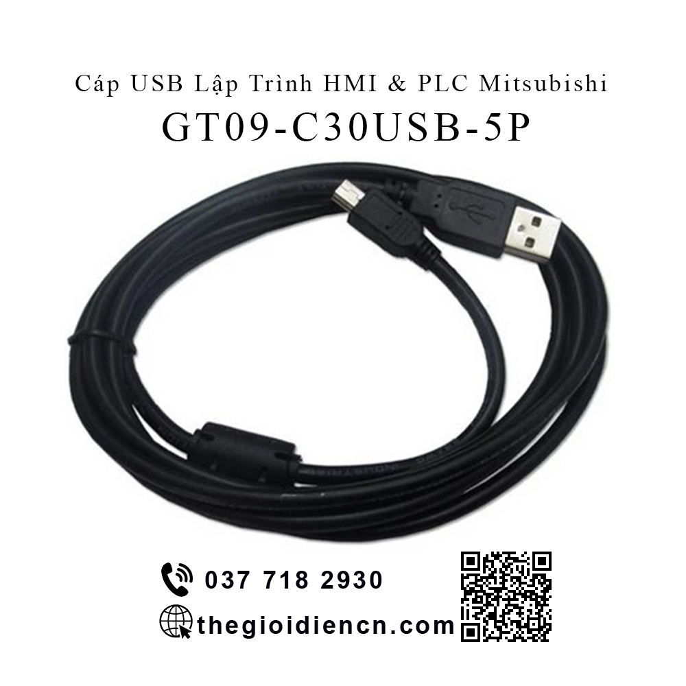 Cáp USB Lập Trình HMI Mitsubishi & PLC Mitsubishi GT09-C30USB-5P - Cáp kết nối GT09-C30USB-5P cho màn hình cảm ứng GT