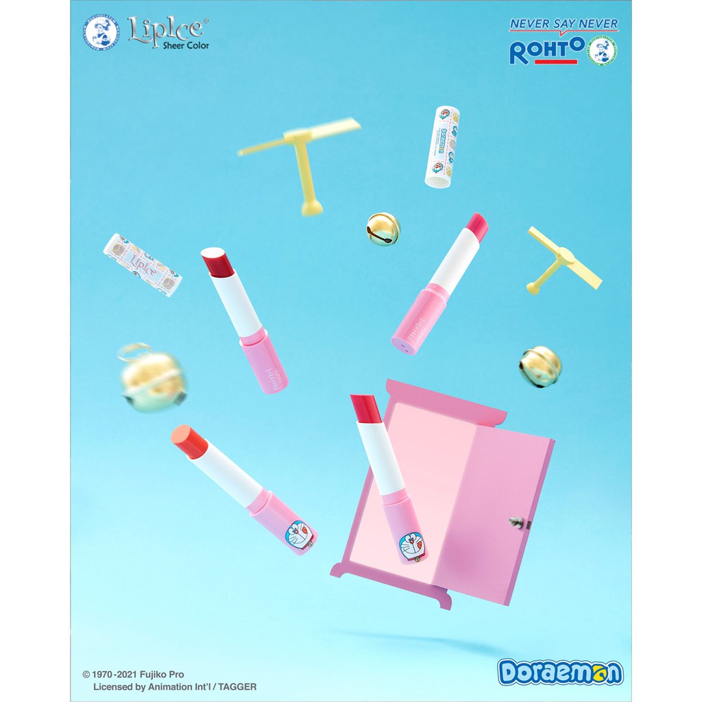 Son Dưỡng Có Màu Doraemon x LipIce Đỏ Cherry Doraemon x LipIce Sheer Color Dorayaki X Cherry Red 2.4g