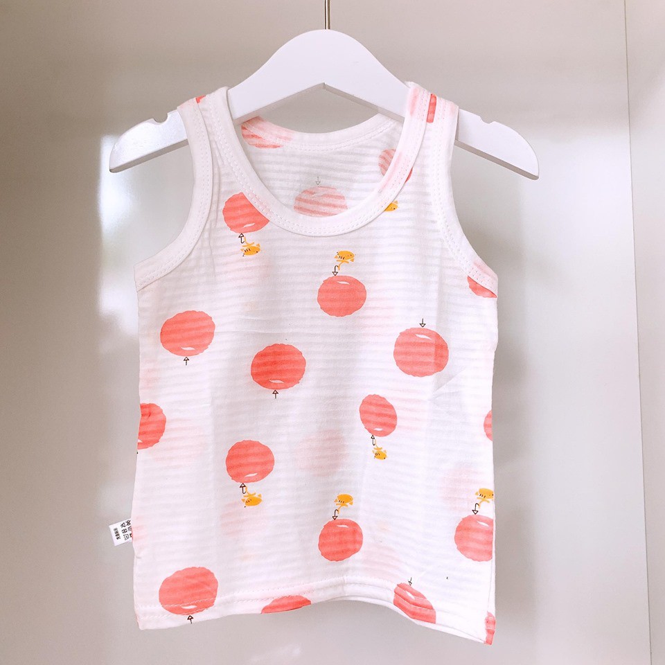 Áo ba lỗ thun cotton giấy cho bé gái