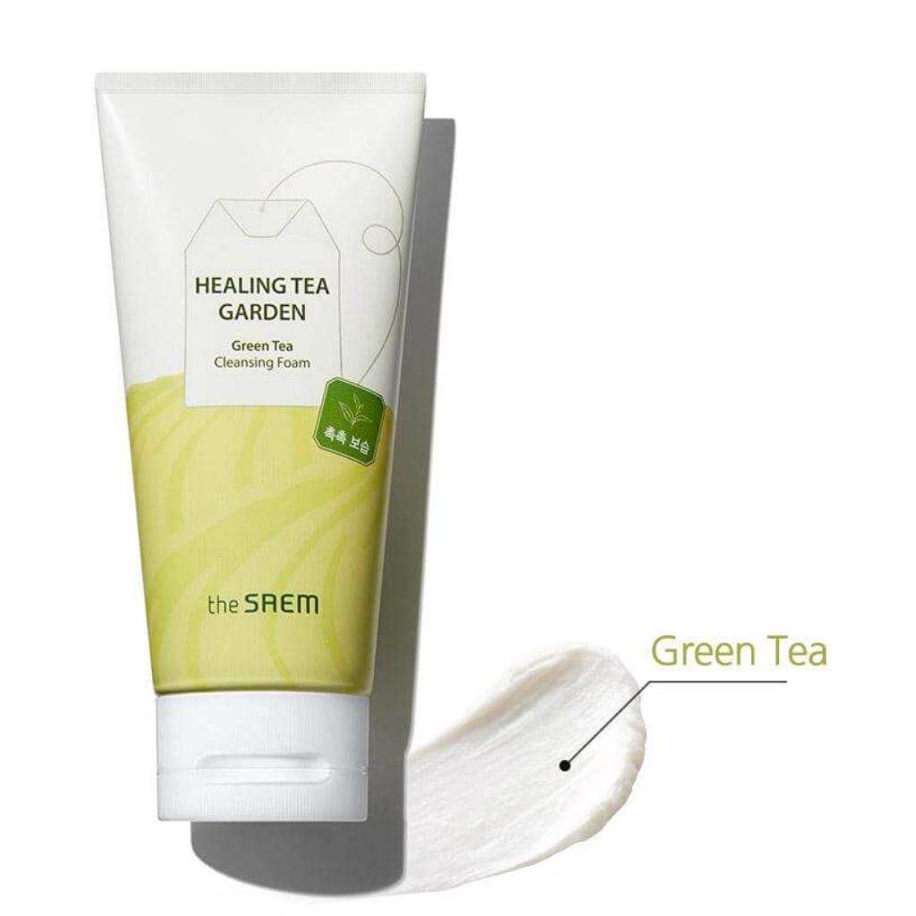 Sữa Rửa Mặt Dưỡng Ẩm Chiết Xuất Trà Xanh The Saem Healing Tea Garden Green Tea Cleansing Foam 150ml