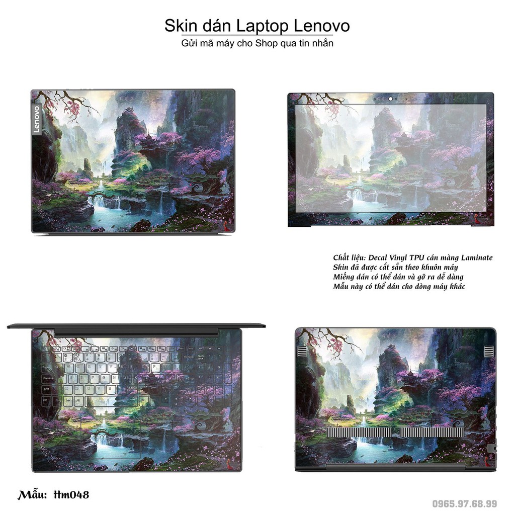 Skin dán Laptop Lenovo in hình Tranh thủy mặc _nhiều mẫu 2 (inbox mã máy cho Shop)