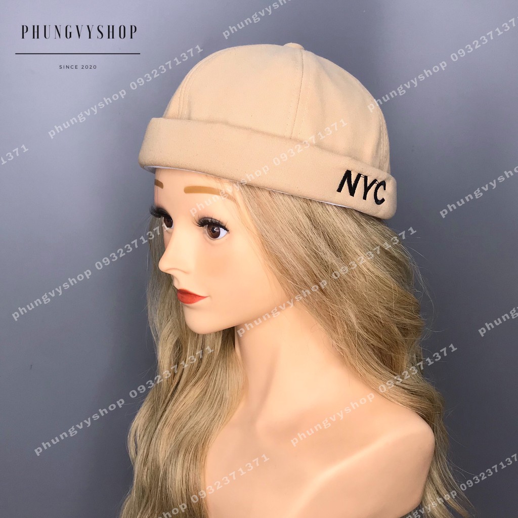 Mũ tròn miki phong cách Retro thêu N- nón Beanie