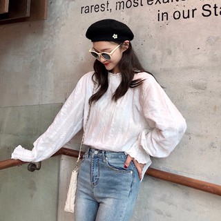 [ORDER] Blouse ren tay bồng cổ tròn