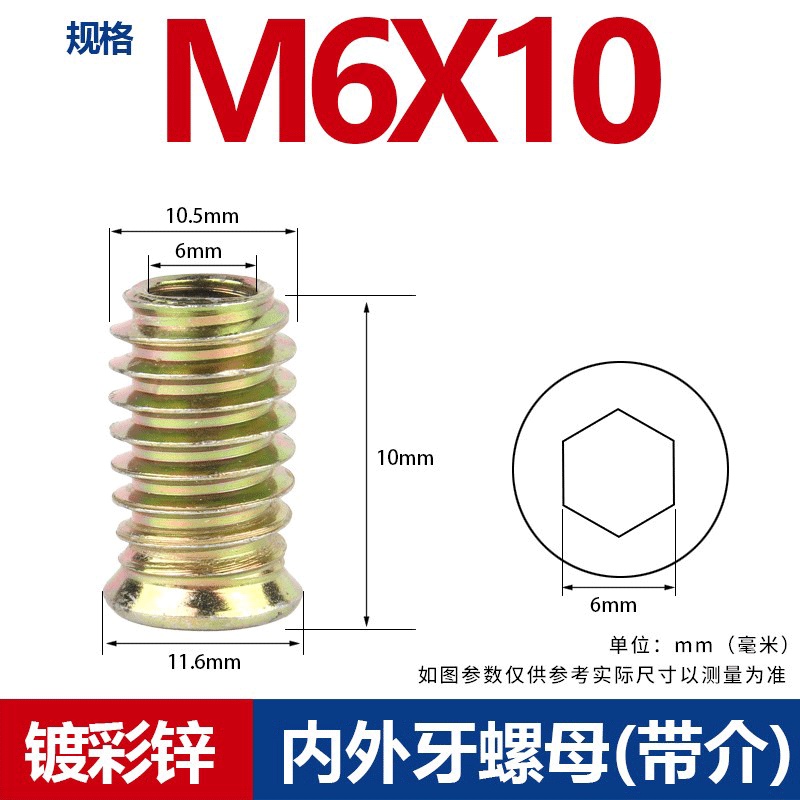 Đai Ốc Đầu Lục Giác M6 / M8 / M10 Chuyên Dụng Cho Chế Biến Gỗ