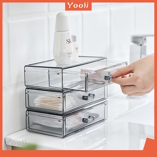 Yooli Hộp mỹ phẩm Ngăn kéo đa chức năng Hộp đựng đồ để bàn trong suốt Ngăn kéo để bàn