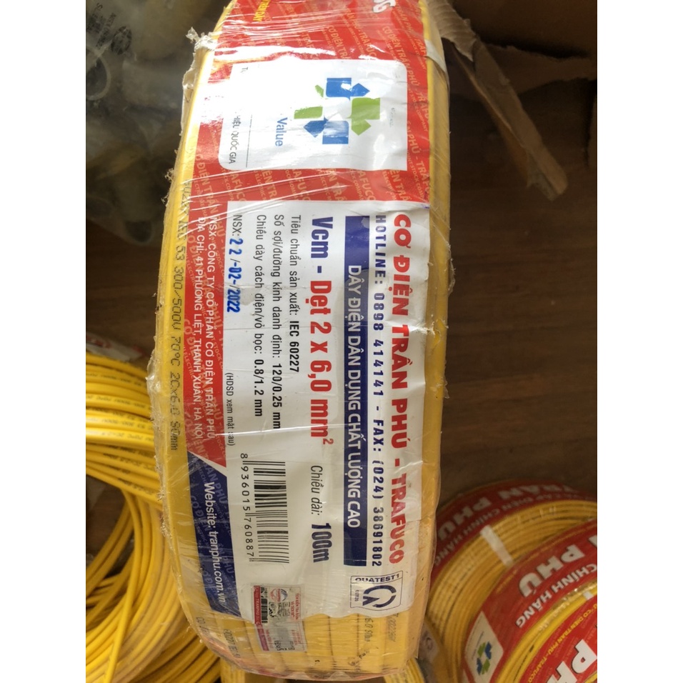 dây điện 2x6 trần phú