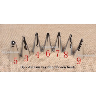 Bộ 7 đui viền váy búp bê