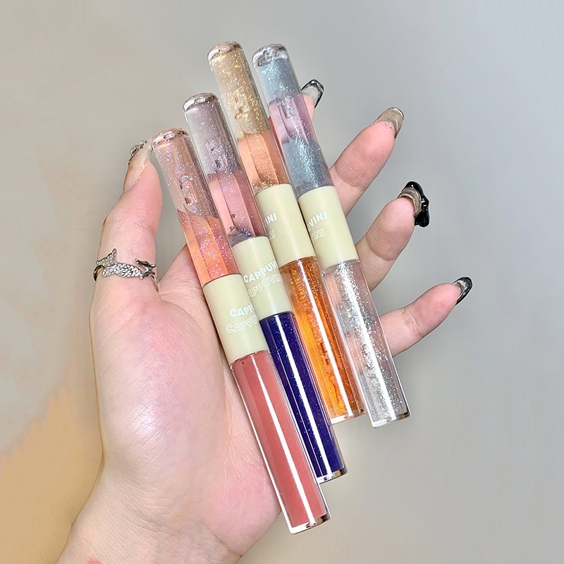 Son Bóng Hai Đầu Trong Suốt Dưỡng Ẩm Làm Mờ Đường Viền Môi Thương Hiệu Cappuvini