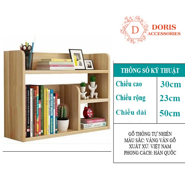 Kệ để hồ sơ văn phòng chất liệu gỗ ép cao cấp l Kệ sách mini để bàn gỗ mdf, nhiều ngăn đựng đồ DORIS ACCESSORIES