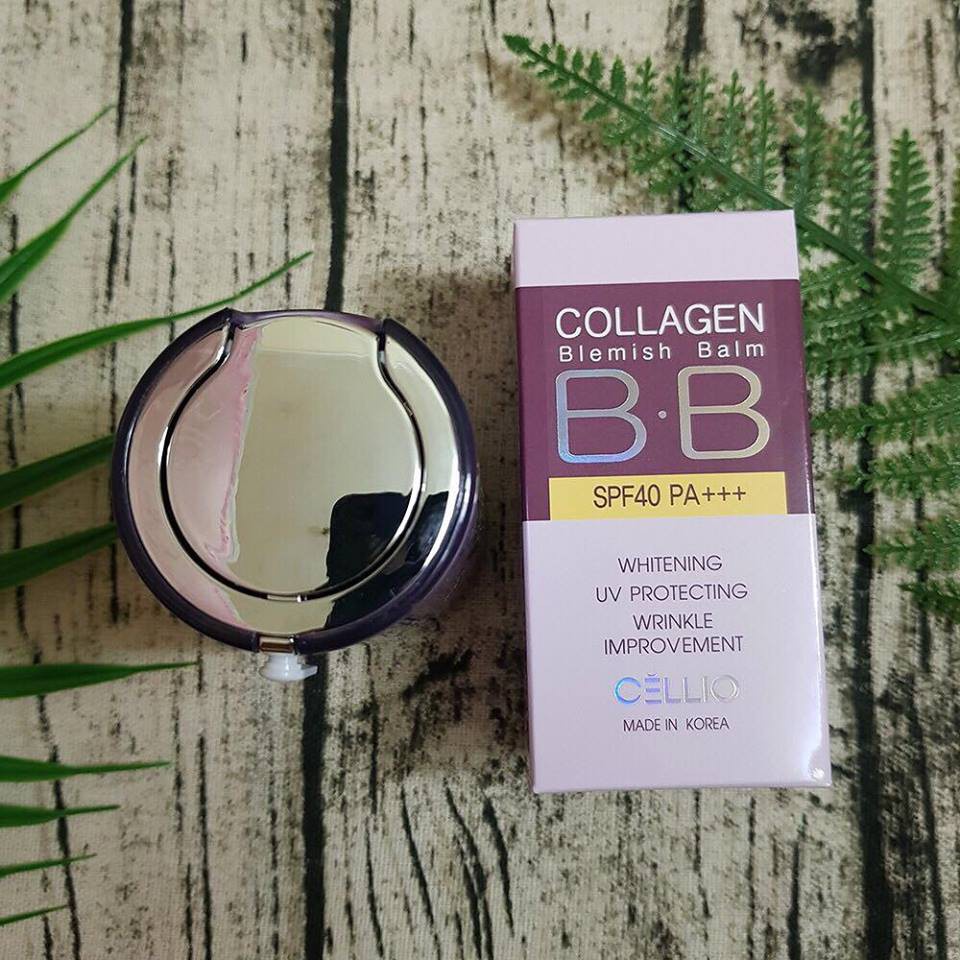 Kem nền trang điểm nâng tone sáng da  BB Collagen Cellio SPF 40+ - Hàn Quốc Chính Hãng