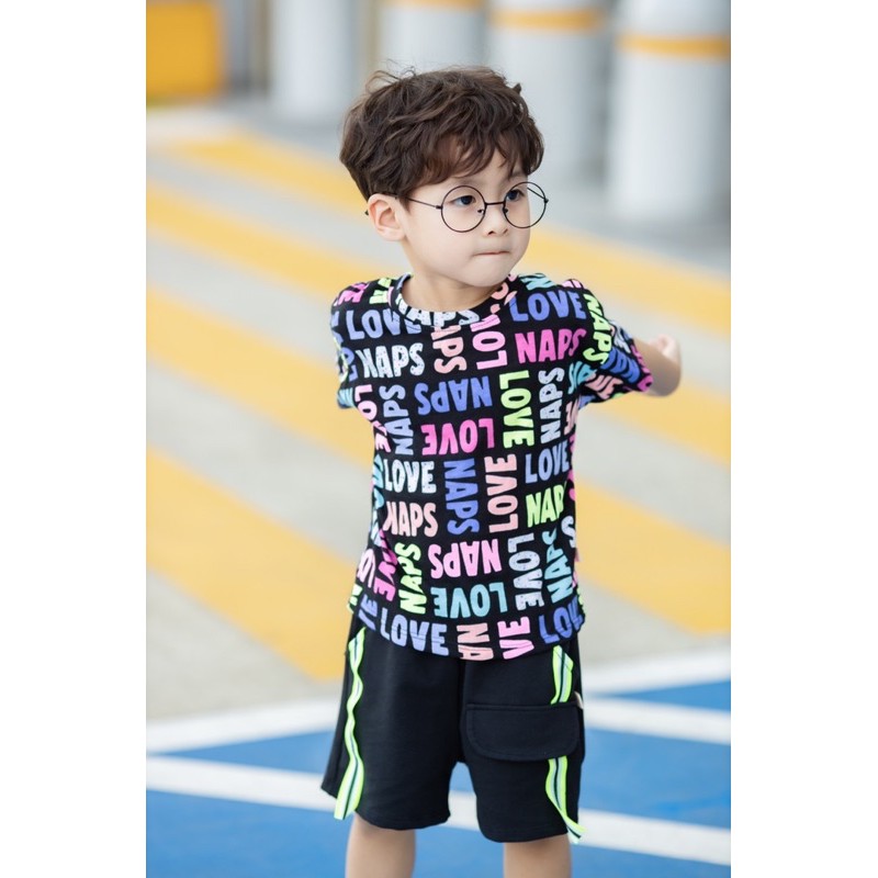 Set cotton chữ bé trai