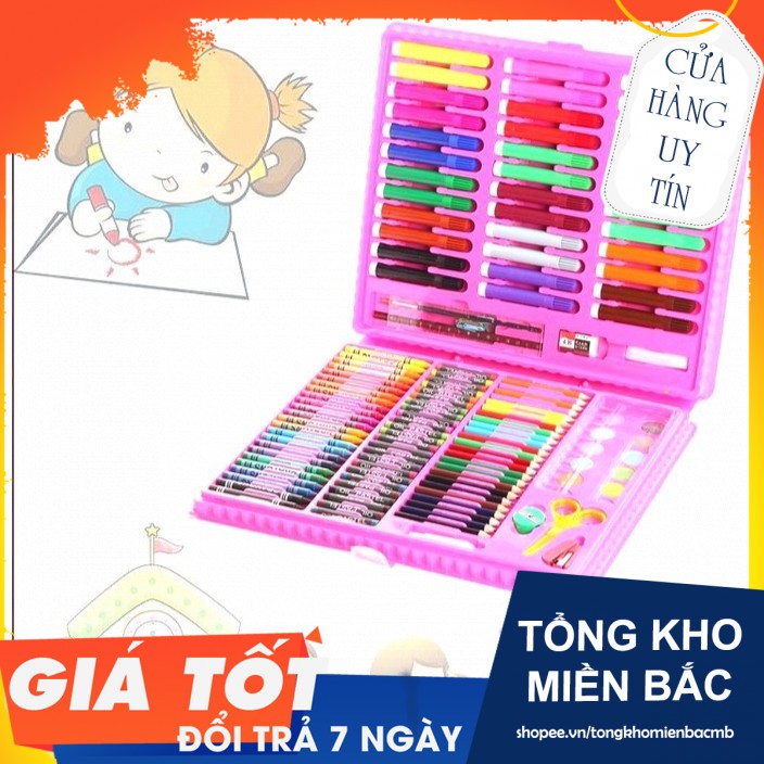 Bộ bút màu 151 chi tiết cho bé - Bộ bút chì màu, màu nước, bút sáp cho bé(Hàng Mới)