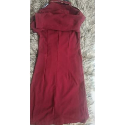 Váy đỏ đô chất u mì size S mặc đẹp
