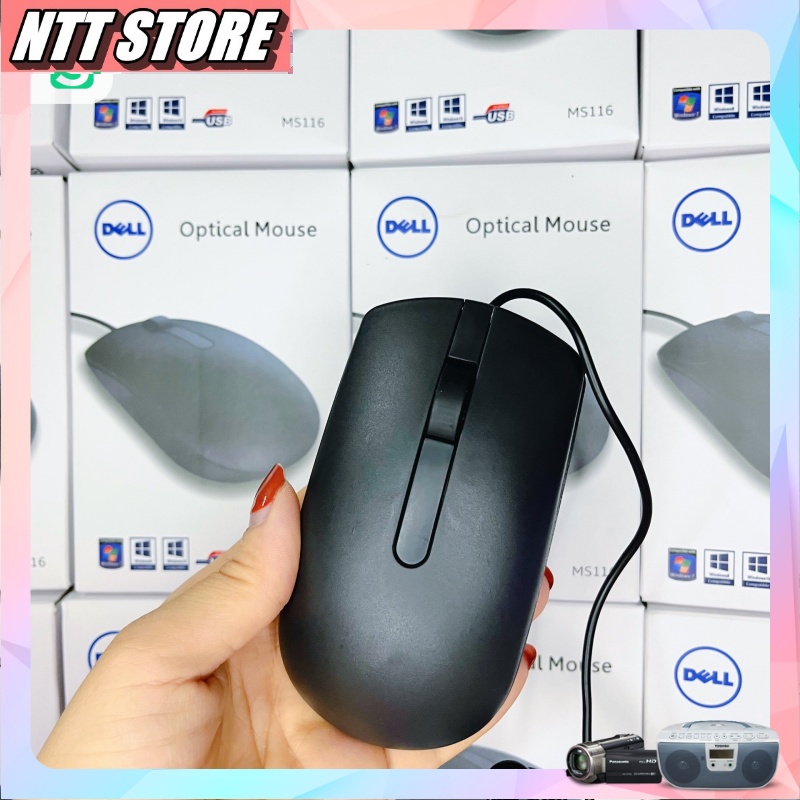 Chuột máy tính Delll Ms116 có dây siêu bền - Bảo hành công ty - NTT Store