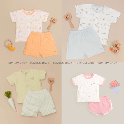Bộ Quần Áo Cộc Cài Thẳng Nous Pettit Cam Đào - Quần Áo Bé Gái, Bé Trai (Size 6-9 Tháng, 9-1