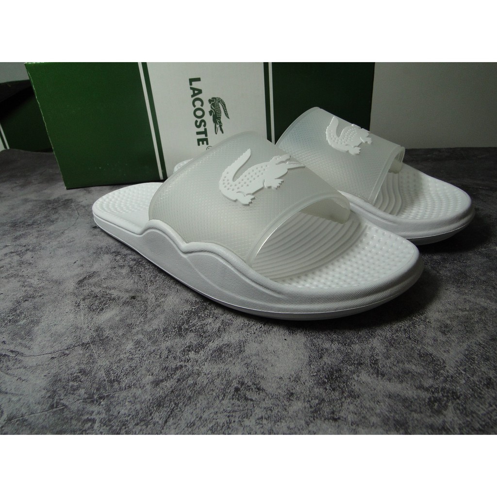 Dép Lacoste KZ xuất dư màu trắng - Rẻ vô địch - Đổi size 7 ngày