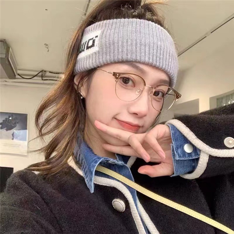 Mắt Kính Nửa Gọng Kim Loại Màu Nâu TR90 Chống Ánh Sáng Xanh