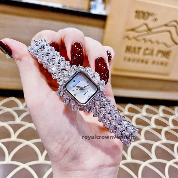 Đồng Hồ Nữ Royal Crown 6522 Chính Hãng Đính Đá Lấp Lánh