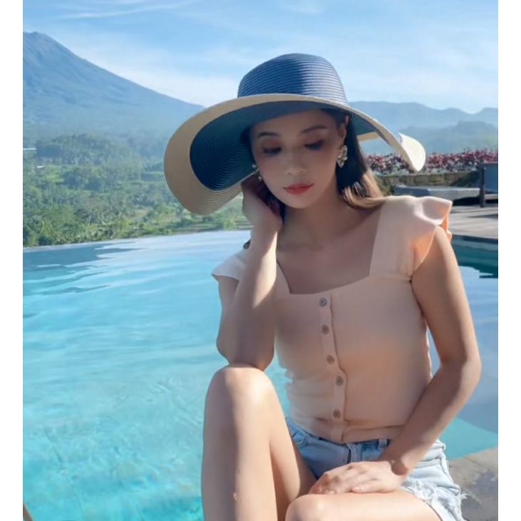 Mũ rộng vành đi biển đẹp thoáng mát nón nữ thời trang Hàn Quốc  Lh0917399527