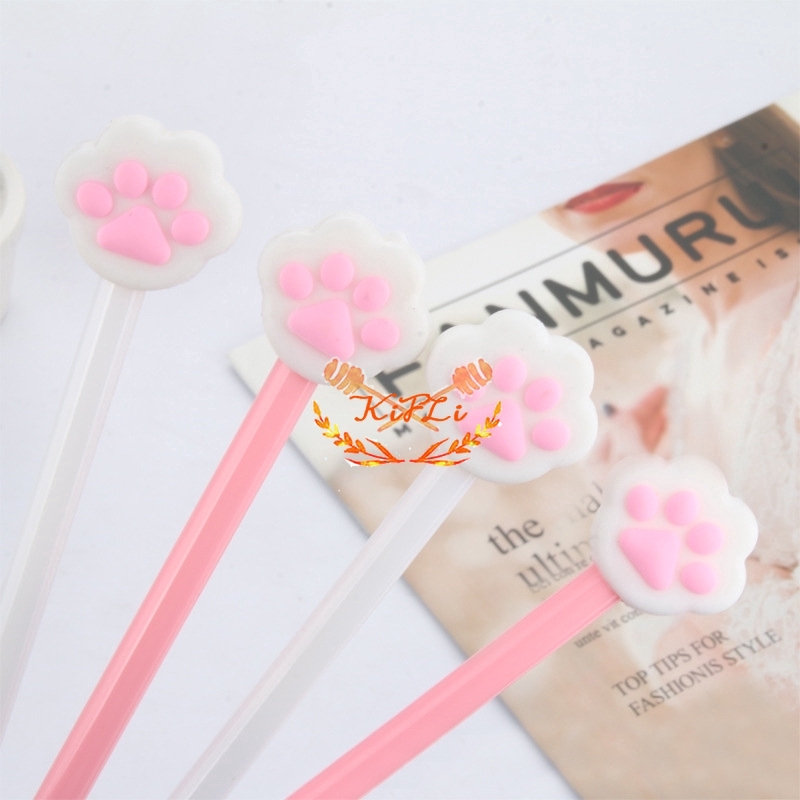 Viết mực gel hình chân mèo mềm phong cách Hàn Quốc dễ thương cho nữ