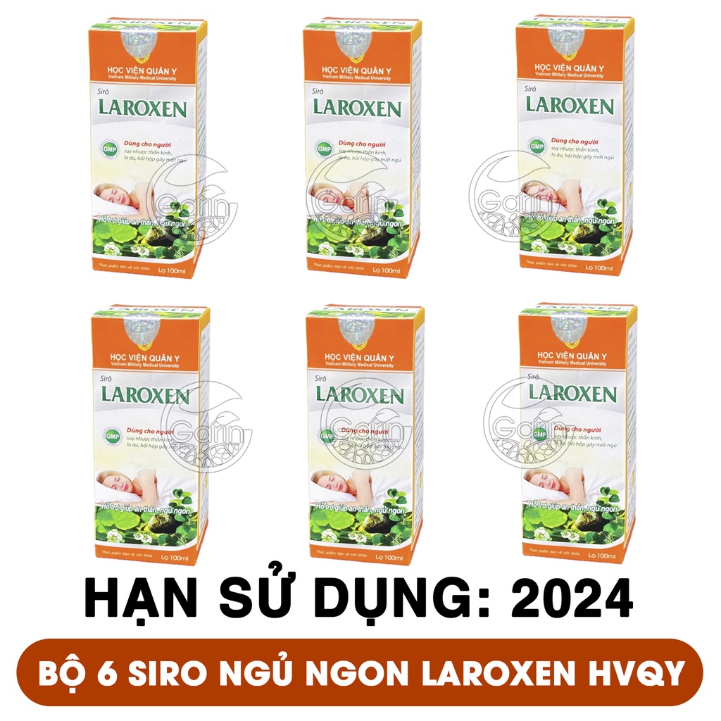 Bộ 6 hộp siro thảo dược laroxen Học Viện Quân Y 100ml x6 ngủ ngon và ngủ sâu giấc hơn Mỹ Phẩm Sỉ Emer