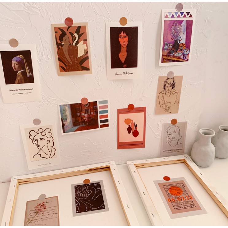 30 tấm POSTCARD trừu tượng retro - Décor nhà Sò