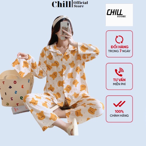 Bộ đồ ngủ PIZAMA dài tay nhiều màu như hình nữ,hàng cao cấp chất dày dặn Chillfashion