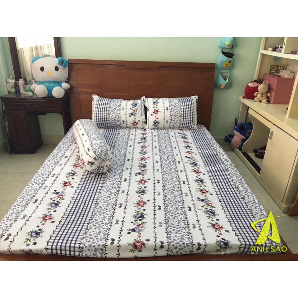 Bộ drap giường cotton Cao cấp Ánh Sao - bộ 3 món - nhiều màu để lựa chọn