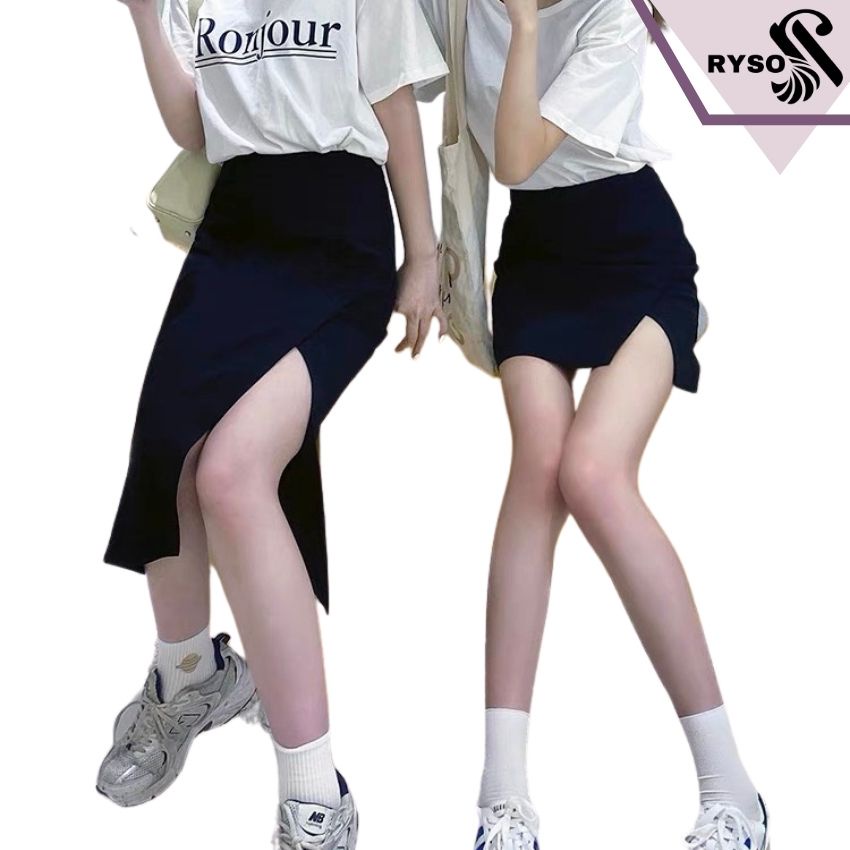 Chân váy dài xẻ tà dáng công sở chất tuyết mưa cao cấp RYSO siêu thanh lịch năng động