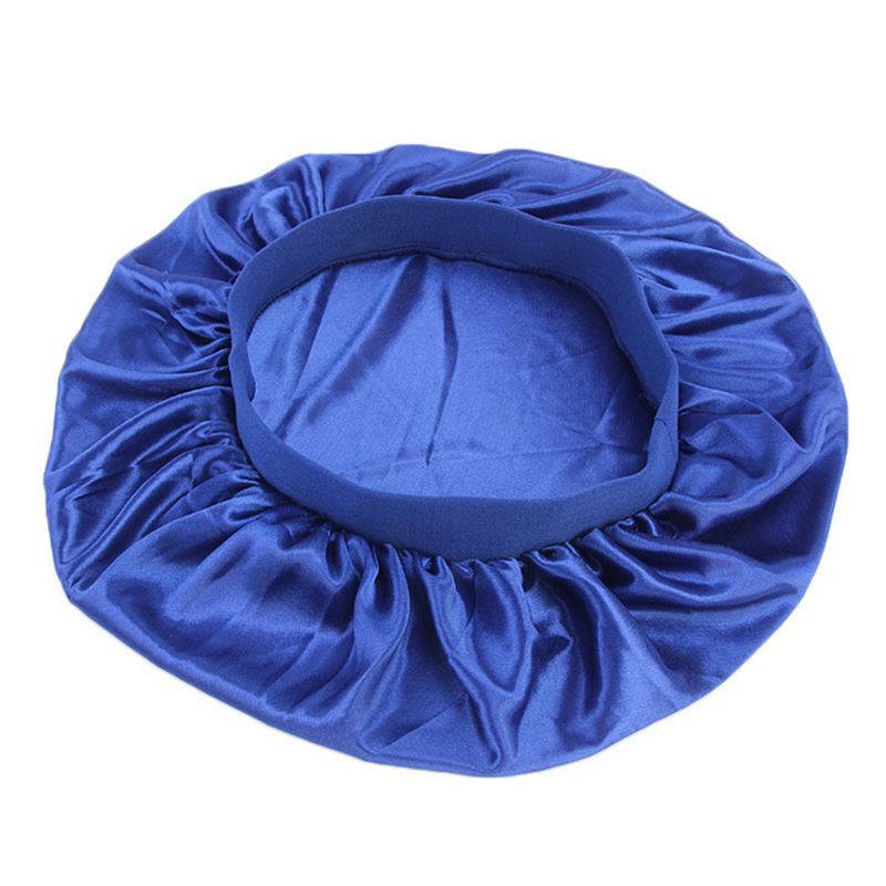 Mũ Trùm Đầu Bằng Lụa Nhân Tạo Màu Trơn Co Giãn Thời Trang Dành Cho Nữ