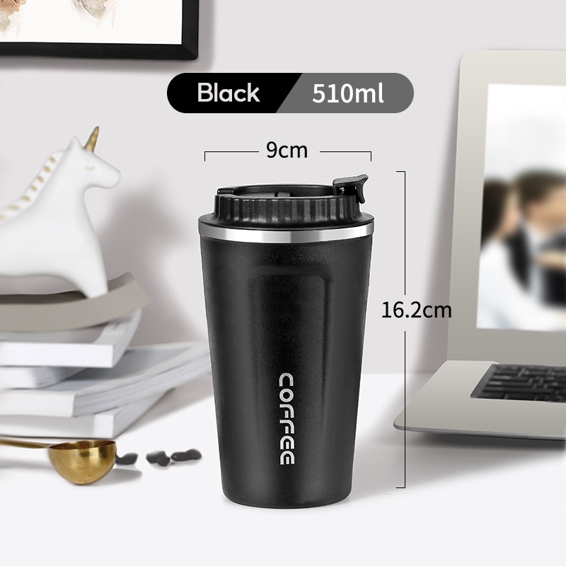Ly Giữ Nhiệt Mini Coffee Holic inox 304 Đựng Nước Cốc Giữ Nhiệt Coffee Có Nắp Chống Tràn TTHOME