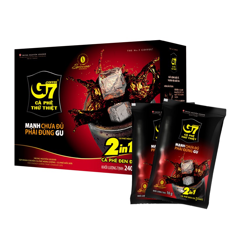 Cà phê đen đá G7 2in1 - Trung Nguyên Legend - Hộp 15 gói x 16gr