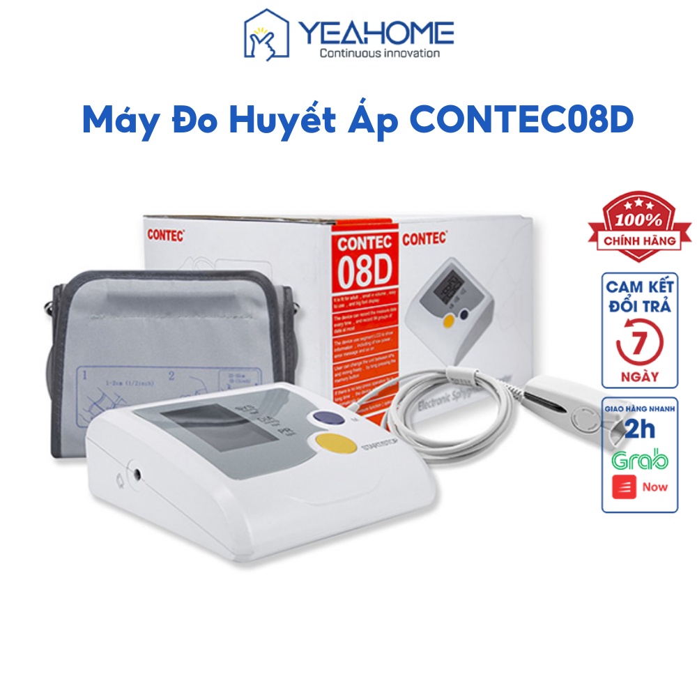 Máy Đo Huyết Áp Cổ Tay NIBP CONTEC08D Đo Huyết Áp Nhịp Tim Nhanh Chính Xác, Nhỏ Gọn Tiện Dụng - Yeahome Care