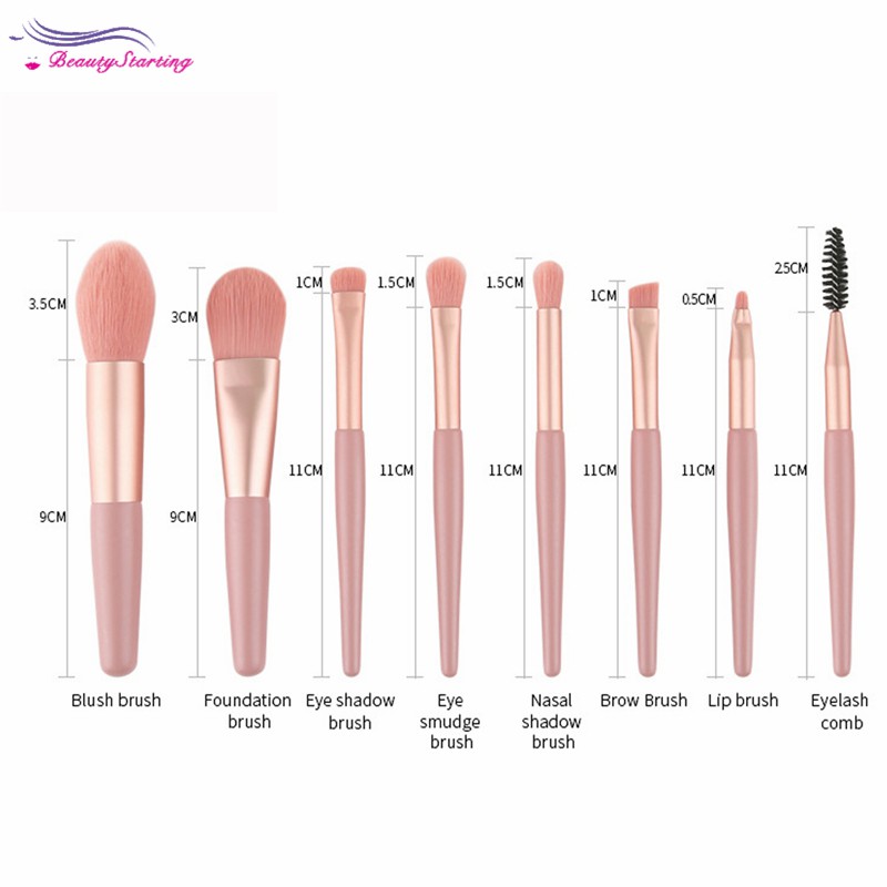 (hàng Mới Về) Set 8 Cọ Trang Điểm Mini Tiện Dụng Chất Lượng Cao | BigBuy360 - bigbuy360.vn
