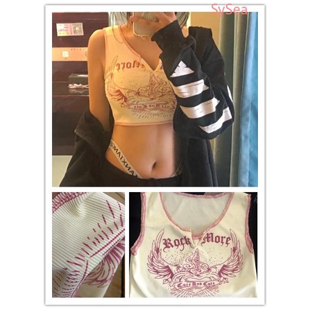 Áo Hai Dây Cổ Chữ V Quyến Rũ Thời Trang Hè Phong Cách Retro Cho Nữ