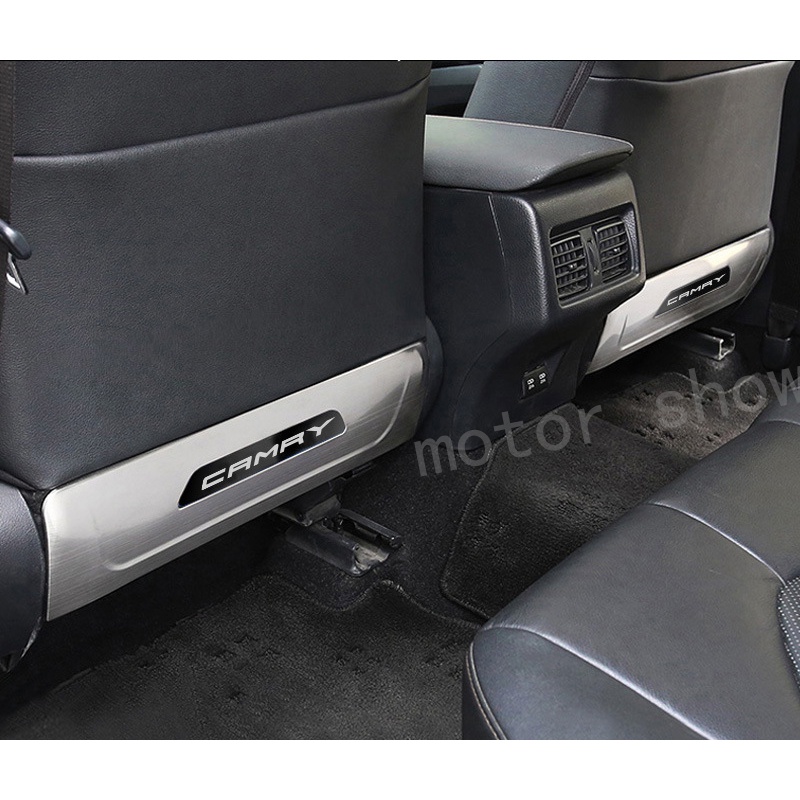 Bộ 2 Khung Viền Ghế Sau Xe Hơi Bằng Thép Không Gỉ Chống Đá Cho Toyota Camry 2018 2019 2020 2021