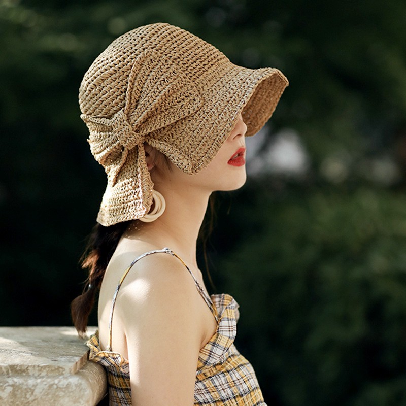 👒[SIÊU HOT]👒 Mũ Cói Nơ Siêu Cute - ALOHA24H