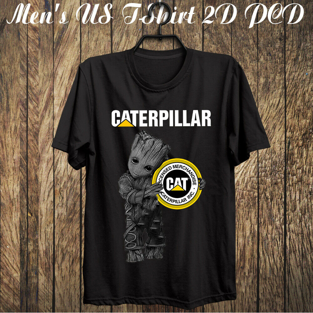 Áo Thun Nam Ngắn Tay In Logo Caterpillar Cat Power Màu Vàng Us2D