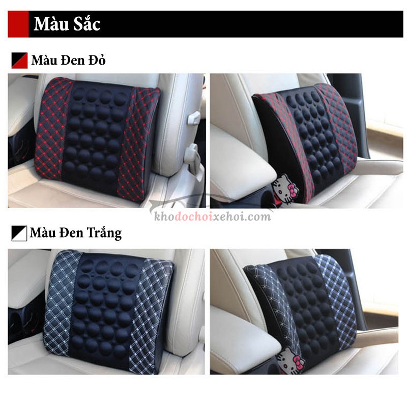 Tựa Lưng Massage Ô Tô - Cắm Điện Tẩu Nguồn 12V - 3 Chế Độ Rung - Thư giãn giảm đau mỏi lưng