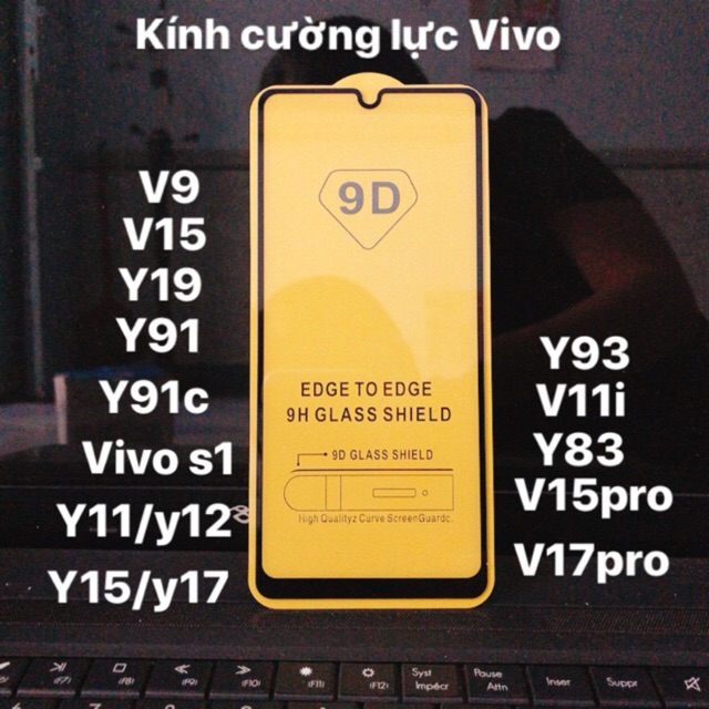 Kính cường lực Vivo  U10 S1 v9 v7 y93 y91 y20 y20s y50 y30  y3 v20  y12 Y12s V11i full keo 9d siêu đẹp