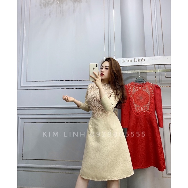 Váy Gấm Tết Cao Cấp - Kim Linh Shop