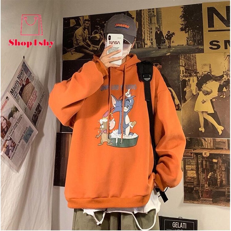 Áo có mũ trùm đầu Phim hoạt hình in Áo chui đầu cho nam giới Thời trang thể thao-áo hoodies