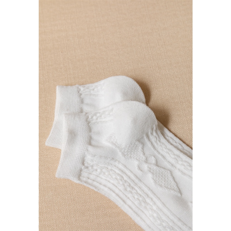 Tất nữ cổ thấp dễ thương, vớ cổ thấp nữ trắng vải cotton co giãn thời trang Hàn Quốc